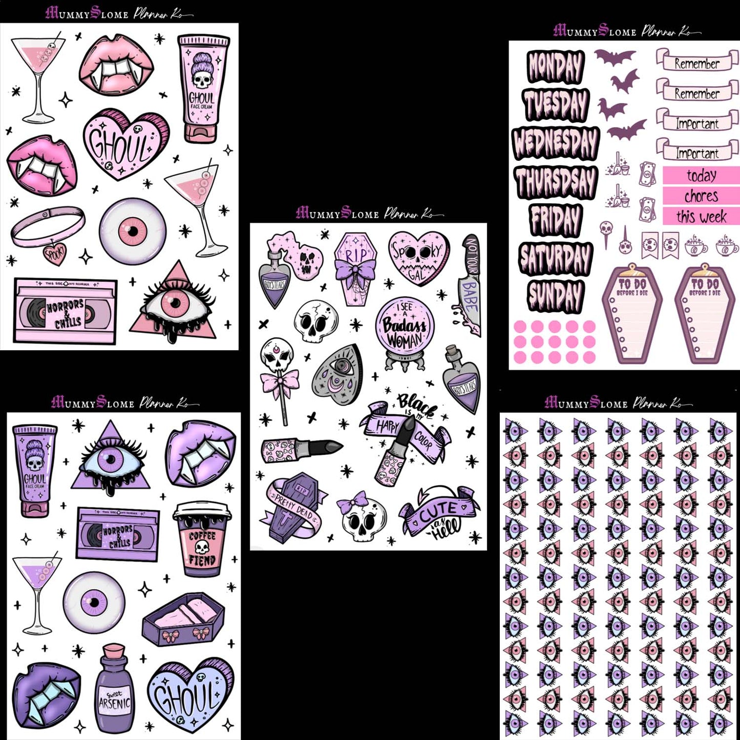 💜🦇Spooky Chic Planner Kit 🕸️💜