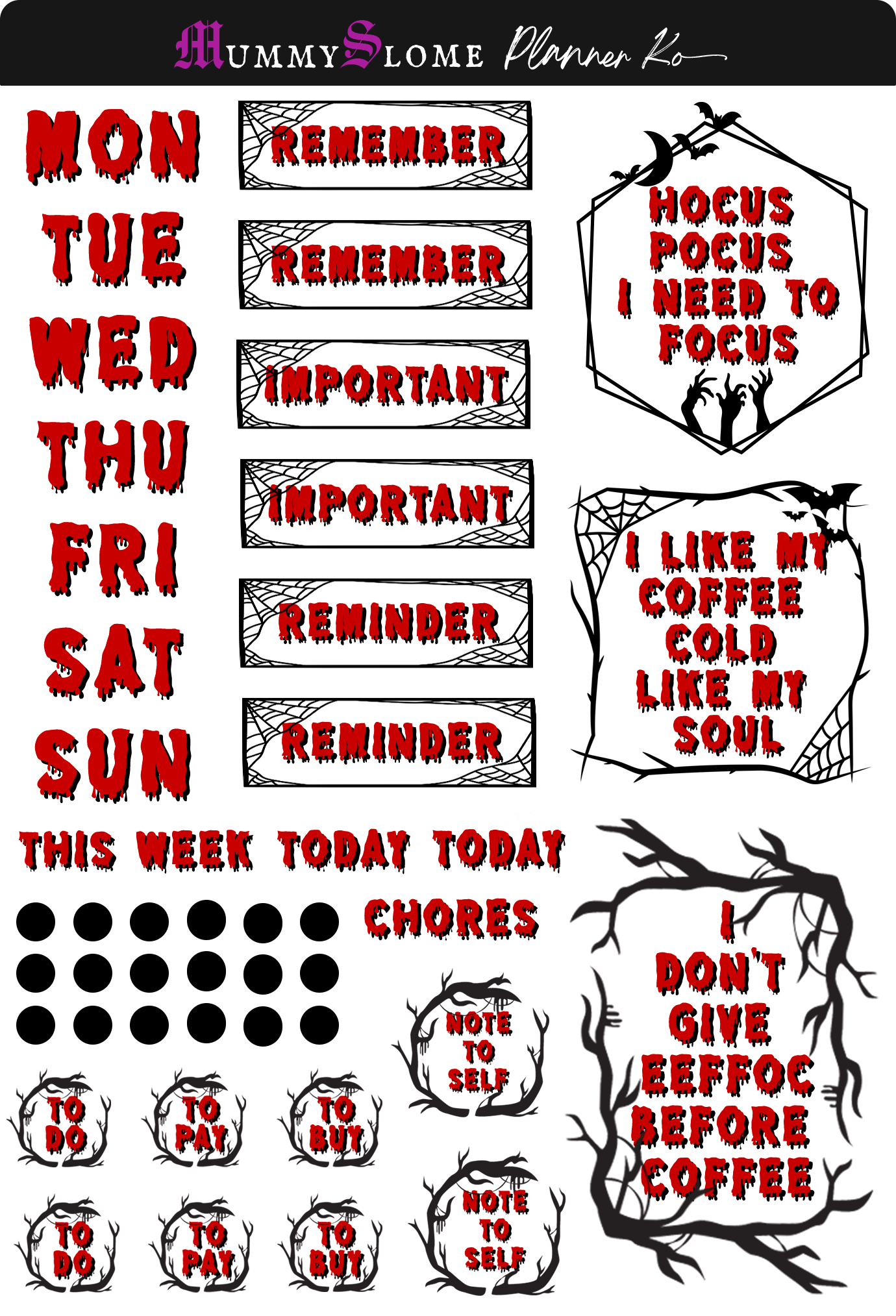 Creepy Coffee Functional Sheet