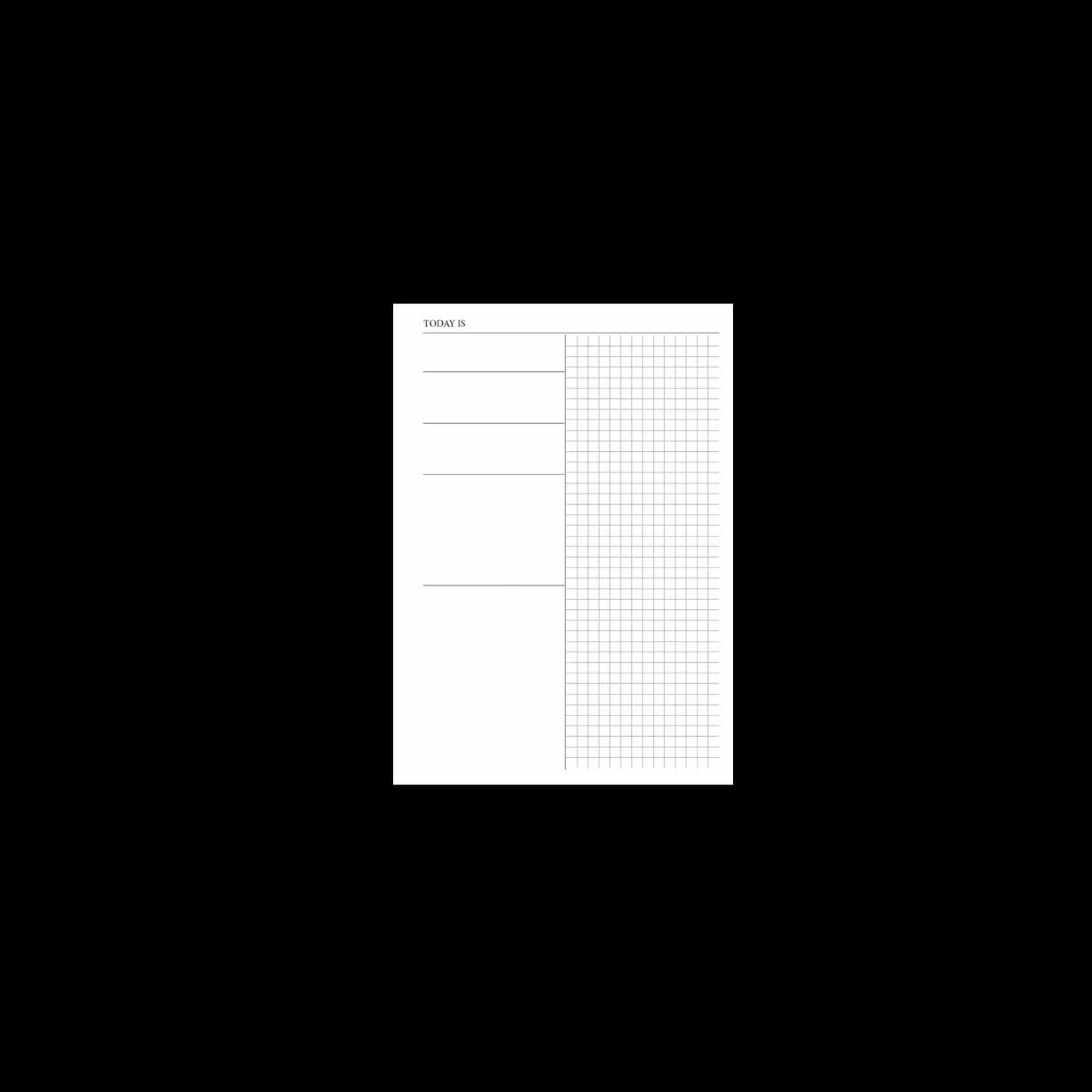π€ A5 Daily Planner Insert β Minimal Grid Layout π€