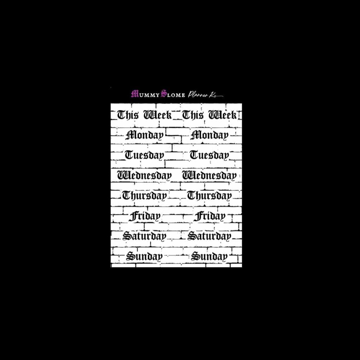 ๐๏ธ Seven Shades of Slay ๐ค Weekday Labels for the Darkly Organized ๐โฐ๏ธ D2