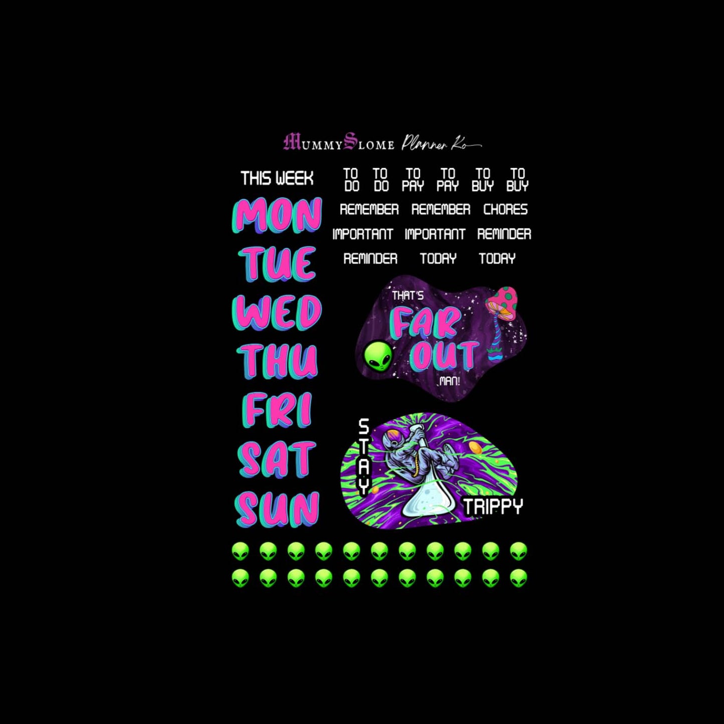 ππ Trippy Galaxy Planner Sticker Kit! πΈβ¨ Sheet 4