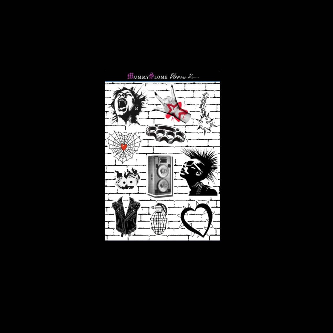 โก๏ธPunkโd & Planned ๐งท๐๐ฅ โ Sticker Kit for the Rebellious Soul ๐ ๐ฅ Sheet 4