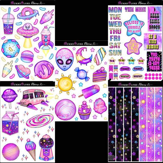 🚀✨ Out-of-This-World Planner Sticker Kit! 🌌💜
