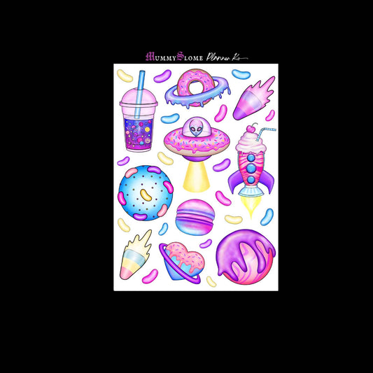 🚀✨ Out-of-This-World Planner Sticker Kit! 🌌💜 Sheet 2