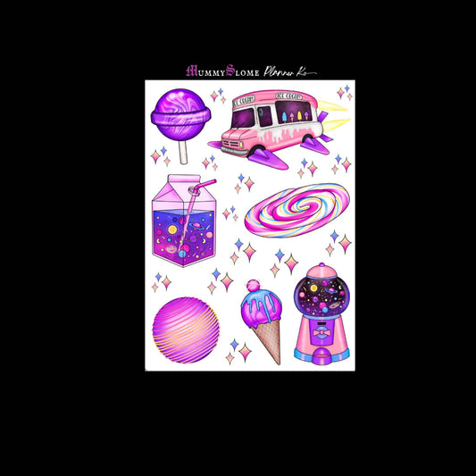 🚀✨ Out-of-This-World Planner Sticker Kit! 🌌💜 Sheet 3