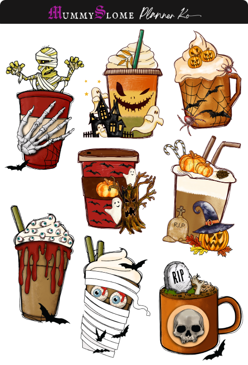 Creepy Coffee Deco Sheet 1