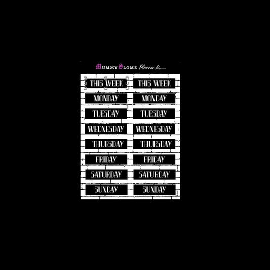 📆 Blackout Week 🖤 Bold & Gritty Day Labels for Hardcore Planners ⚡🧷 D3