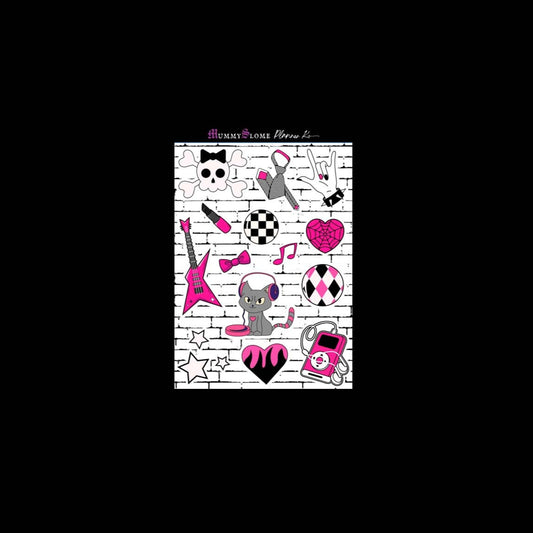 🧷🖤 "Sad But Organized" 📅🧠 – Emo Stickers for Your Inner Chaos 💔📓 Sheet 4