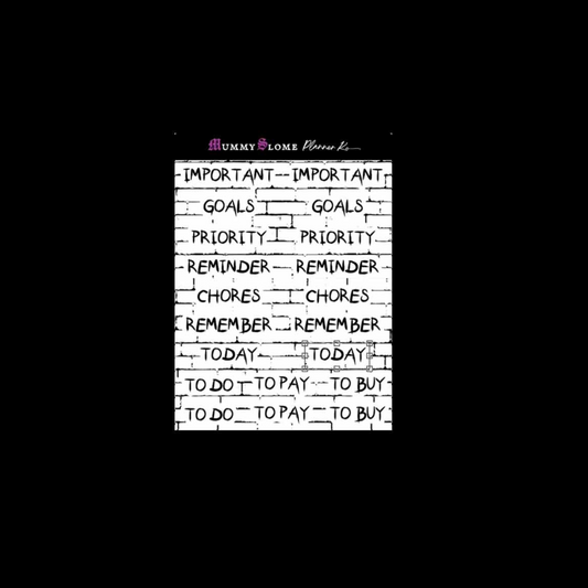 🖤 Bricked & Bold 🗂️ Functional Goth Labels for Chaos Control 💀🧱 F1