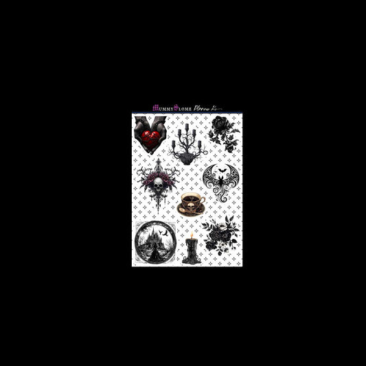 🕯️⚰️ Gothic Elegance Sticker Sheet 4 ⚰️🕯️