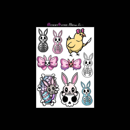 🐰🎨 Creepy Cute Easter Planner Sticker Kit Sheet 1 🎨🐰