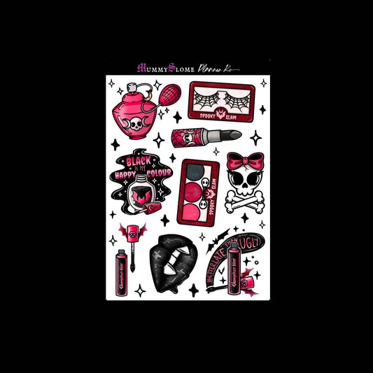🖤💀✨ Glamour Goth Planner Sticker Kit! 🕸️🖤💋 Sheet 2