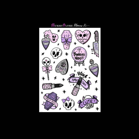 💜🦇Spooky Chic Planner Kit 🕸️💜  Sheet 3