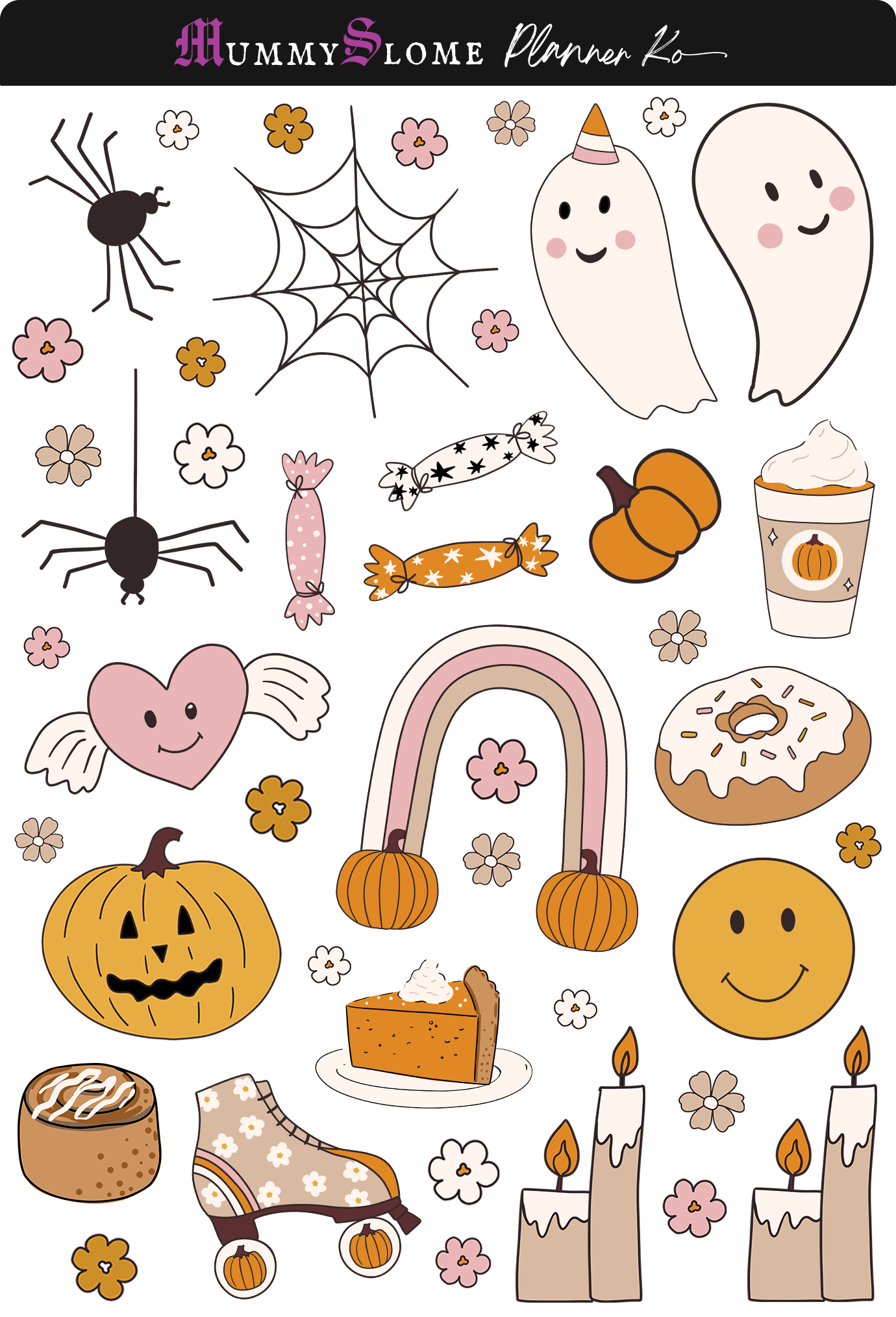 Retro Fall Vibes Sticker Kit