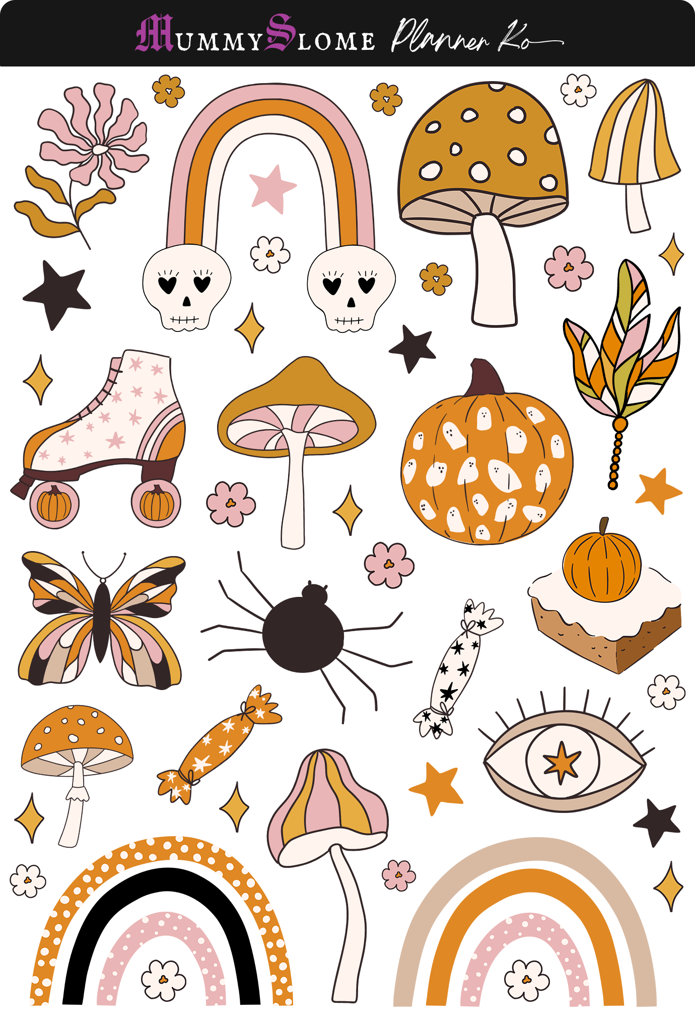 Retro Fall Vibes Sticker Kit