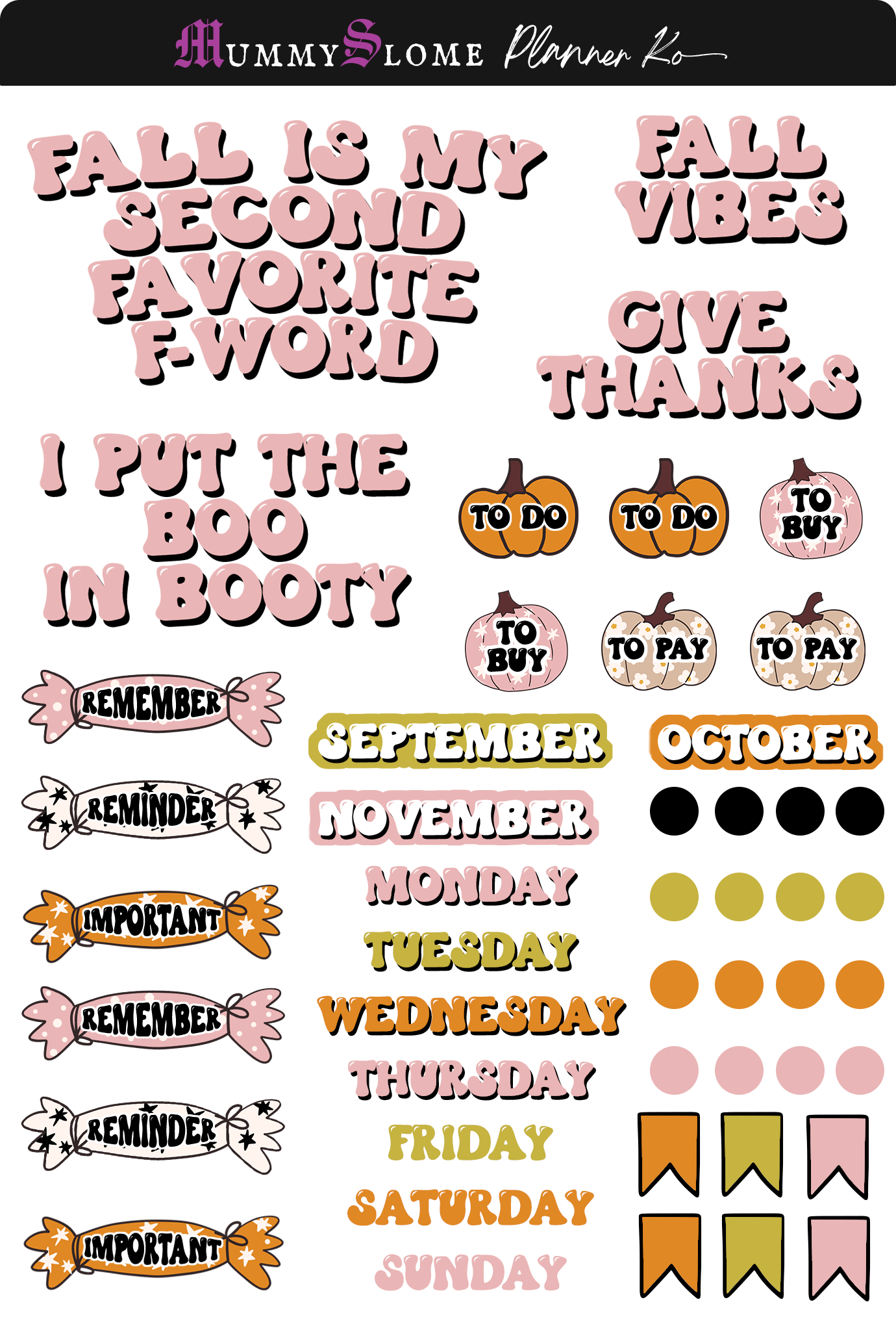 Retro Fall Vibes Sticker Kit