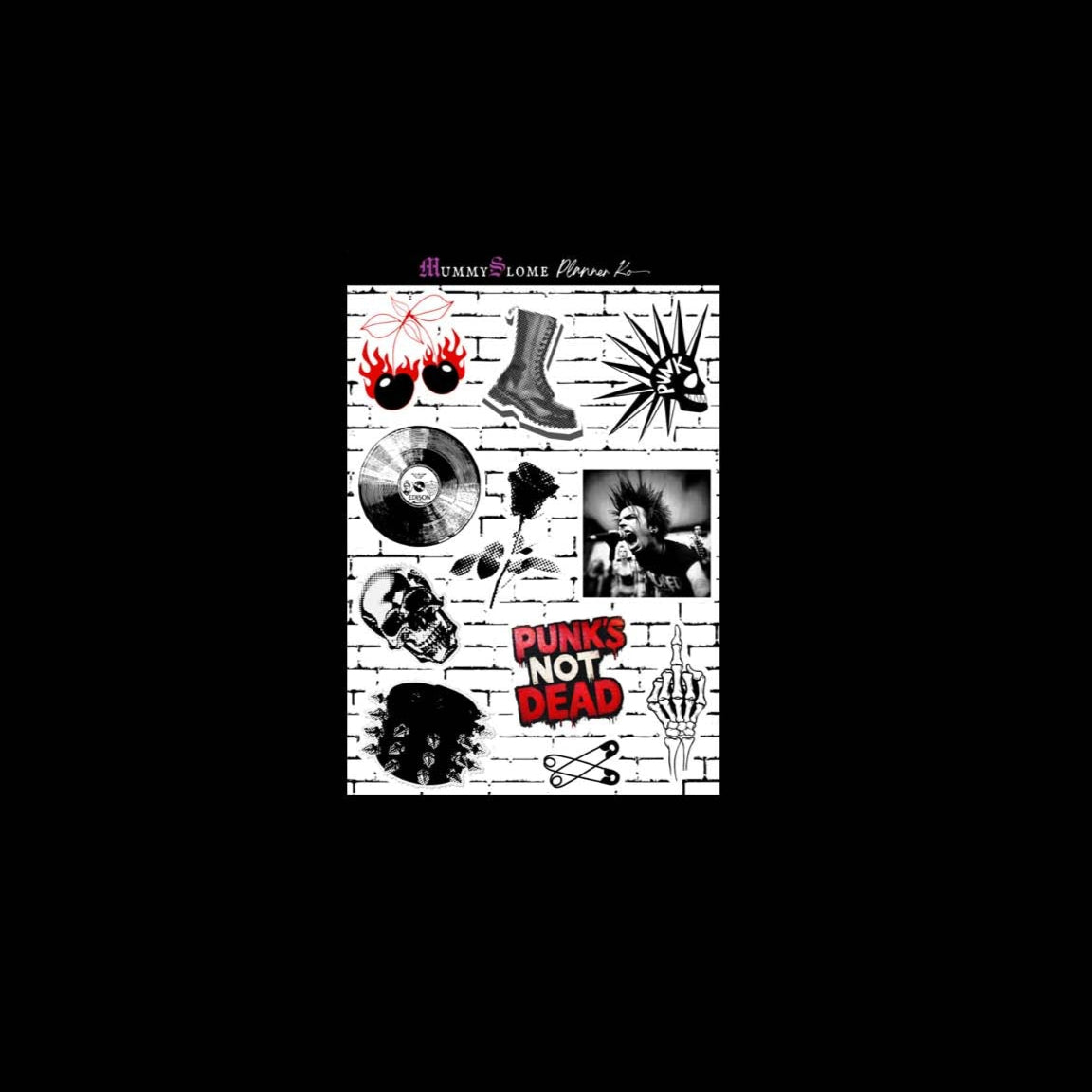 ⚡️Punk’d & Planned 🧷💀🔥 — Sticker Kit for the Rebellious Soul 👊 💥  Sheet 3