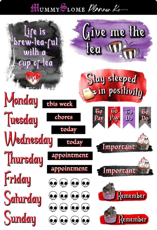 Haunted Tea Time Sticker Kit
